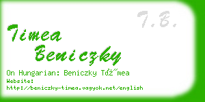 timea beniczky business card